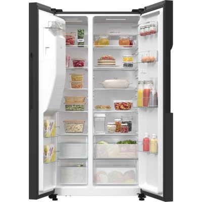 Холодильник SBS Gorenje, 179х70х92см, 2 двері, 376(190)л, А++, NF+, Інв., Зона св-ті, диспенсер, генератор льоду, Зовн. Диспл, ч Холодильник SBS Gorenje, 179х70х92см, 2 двері, 376(190)л, А++, NF+, Інв., Зона св-ті, диспенсер, генератор льоду, Зовн. Диспл, ч