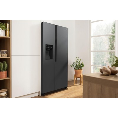 Холодильник SBS Gorenje, 179х70х92см, 2 двері, 376(190)л, А++, NF+, Інв., Зона св-ті, диспенсер, генератор льоду, Зовн. Диспл, ч Холодильник SBS Gorenje, 179х70х92см, 2 двері, 376(190)л, А++, NF+, Інв., Зона св-ті, диспенсер, генератор льоду, Зовн. Диспл, ч