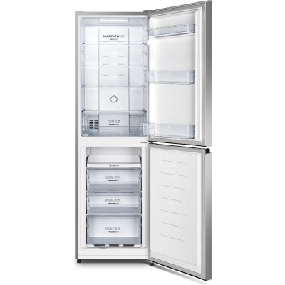 Холодильник з нижн. мороз. камерою Gorenje, 182х55х55см, 2 двері, 171(80)л, А+, NoFrost Plus, Зона св-ті, Сірий (NRK418ECS4)