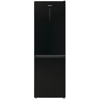 Холодильник з нижн. мороз. камерою Gorenje, 185х60х60см, 2 двері, 204(96)л, А++, NoFrost+ , LED дисплей, Зона св-ті, чорний (NRK