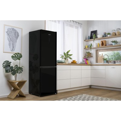 Холодильник з нижн. мороз. камерою Gorenje, 185х60х60см, 2 двері, 204(96)л, А++, NoFrost+ , LED дисплей, Зона св-ті, чорний (NRK
