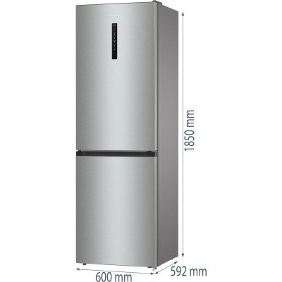 Холодильник з нижн. мороз. камерою Gorenje, 185х60х60см, 2 двері,203(99)л, А++, Total NF, Зона св-ті, Зовн. Диспл, нерж (NRK6192