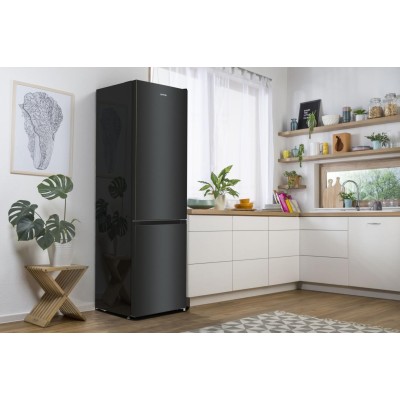 Холодильник з нижн. мороз. камерою Gorenje, 200х60х60см, 2 двері, 235( 96)л, А++, NoFrost+ , LED дисплей, Зона св-ті, чорний (NR Холодильник з нижн. мороз. камерою Gorenje, 200х60х60см, 2 двері, 235( 96)л, А++, NoFrost+ , LED дисплей, Зона св-ті, чорний (NR