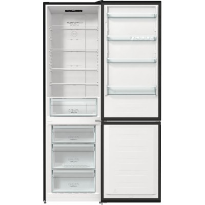 Холодильник з нижн. мороз. камерою Gorenje, 200х60х60см, 2 двері, 235( 96)л, А++, NoFrost+ , LED дисплей, Зона св-ті, чорний (NR Холодильник з нижн. мороз. камерою Gorenje, 200х60х60см, 2 двері, 235( 96)л, А++, NoFrost+ , LED дисплей, Зона св-ті, чорний (NR