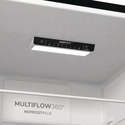 Холодильник з нижн. мороз. камерою Gorenje, 200х60х60см, 2 двері, 235( 96)л, А++, NoFrost+ , LED дисплей, Зона св-ті, чорний (NR Холодильник з нижн. мороз. камерою Gorenje, 200х60х60см, 2 двері, 235( 96)л, А++, NoFrost+ , LED дисплей, Зона св-ті, чорний (NR