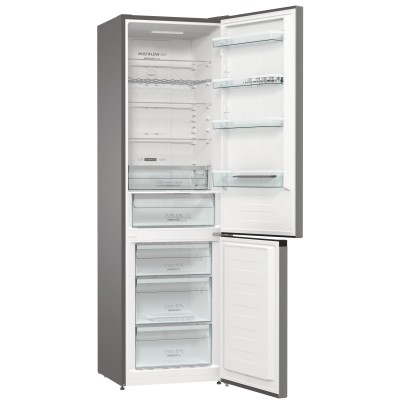 Холодильник з нижн. мороз. камерою Gorenje, 200х60х60см, 2 двері, 235( 96)л, А++, Total NF , Зона св-ті, Зовн. Диспл (NRK6202AXL