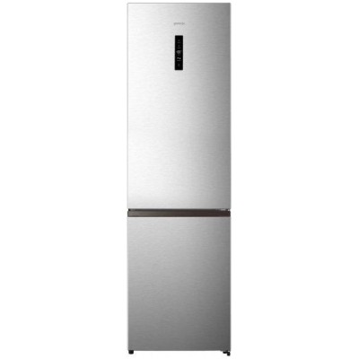 Холодильник з нижн. мороз. камерою Gorenje, 200х60х60см, 2 двері, 238(86)л, А+, NF+, Зона св-ті, Зовн. Дисп, Нерж. (NRK620FAXL4)