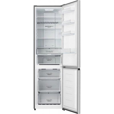 Холодильник з нижн. мороз. камерою Gorenje, 200х60х60см, 2 двері, 238(86)л, А+, NF+, Зона св-ті, Зовн. Дисп, Нерж. (NRK620FAXL4)