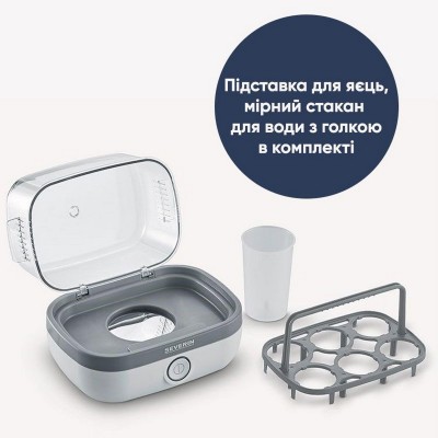 Яйцеварка Severin 420Вт, електр. керування , на 6 яєць, звуков., сигнал, пластик, білий (EK3164) Яйцеварка Severin 420Вт, електр. керування , на 6 яєць, звуков., сигнал, пластик, білий (EK3164)
