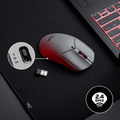 Миша HyperX Pulsefire Haste 2 Pro, RGB, USB-A/WL/BT, сірий (A1KY5AA) Миша HyperX Pulsefire Haste 2 Pro, RGB, USB-A/WL/BT, сірий (A1KY5AA)
