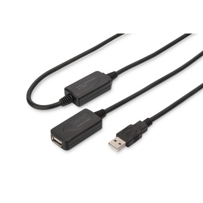 Подовжувач DIGITUS USB 2.0 Active Cable, A/M-A/F, 20м, чорний (DA-73102) Подовжувач DIGITUS USB 2.0 Active Cable, A/M-A/F, 20м, чорний (DA-73102)