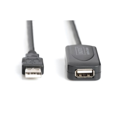 Подовжувач DIGITUS USB 2.0 Active Cable, A/M-A/F, 20м, чорний (DA-73102) Подовжувач DIGITUS USB 2.0 Active Cable, A/M-A/F, 20м, чорний (DA-73102)