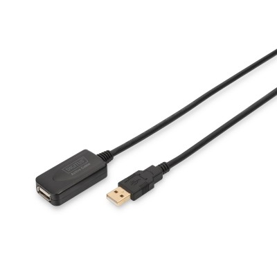 Подовжувач DIGITUS USB 2.0 Active Cable, A/M-A/F, 5м, чорний (DA-70130-4) Подовжувач DIGITUS USB 2.0 Active Cable, A/M-A/F, 5м, чорний (DA-70130-4)
