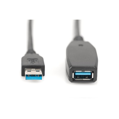 Подовжувач DIGITUS USB 3.0 Active Cable, A/M-A/F, 15м, чорний (DA-73106) Подовжувач DIGITUS USB 3.0 Active Cable, A/M-A/F, 15м, чорний (DA-73106)