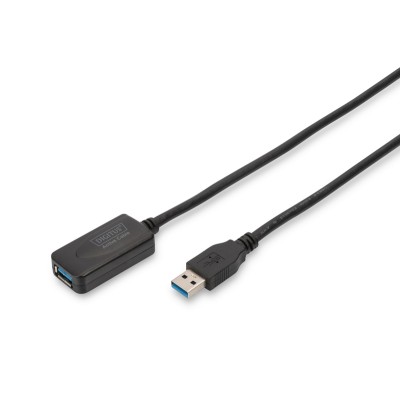 Подовжувач DIGITUS USB 3.0 Active Cable, A/M-A/F, 5м, чорний (DA-73104) Подовжувач DIGITUS USB 3.0 Active Cable, A/M-A/F, 5м, чорний (DA-73104)