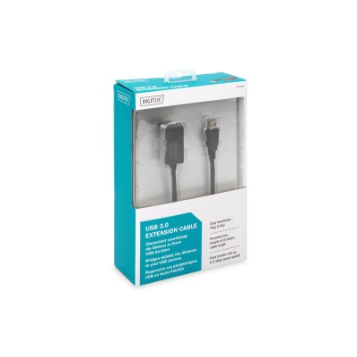 Подовжувач DIGITUS USB 3.0 Active Cable, A/M-A/F, 5м, чорний (DA-73104) Подовжувач DIGITUS USB 3.0 Active Cable, A/M-A/F, 5м, чорний (DA-73104)