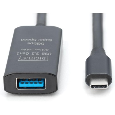 Подовжувач DIGITUS USB 3.2 Gen1 Active Cable 5G, C/M-A/F, 5м, чорний (DA-73110) Подовжувач DIGITUS USB 3.2 Gen1 Active Cable 5G, C/M-A/F, 5м, чорний (DA-73110)