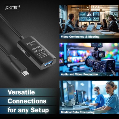 Подовжувач DIGITUS USB 3.2 Gen1 Active Cable 5G, C/M-A/F, 5м, чорний (DA-73110) Подовжувач DIGITUS USB 3.2 Gen1 Active Cable 5G, C/M-A/F, 5м, чорний (DA-73110)