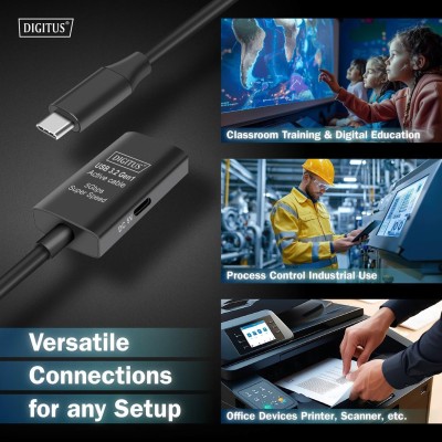 Подовжувач DIGITUS USB 3.2 Gen1 Active Cable 5G, C/M-C/F, 10м, чорний (DA-73109) Подовжувач DIGITUS USB 3.2 Gen1 Active Cable 5G, C/M-C/F, 10м, чорний (DA-73109)