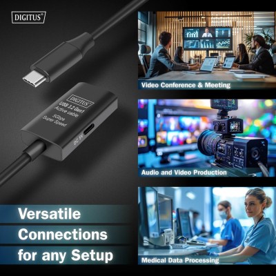 Подовжувач DIGITUS USB 3.2 Gen1 Active Cable 5G, C/M-C/F, 10м, чорний (DA-73109) Подовжувач DIGITUS USB 3.2 Gen1 Active Cable 5G, C/M-C/F, 10м, чорний (DA-73109)