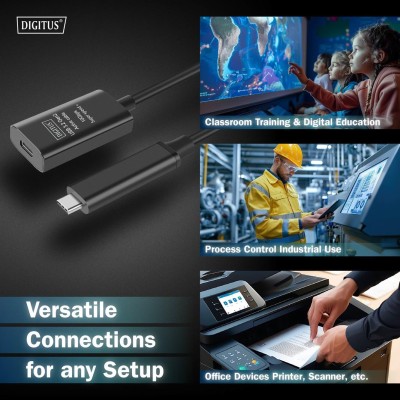 Подовжувач DIGITUS USB 3.2 Gen2 Active Cable 10G, C/M-C/F, 5м, чорний (DA-73112) Подовжувач DIGITUS USB 3.2 Gen2 Active Cable 10G, C/M-C/F, 5м, чорний (DA-73112)