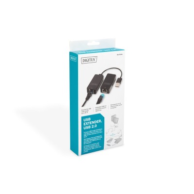 Подовжувач DIGITUS USB, USB 2.0, для використання з кабелем Cat5/5e/6 UTP, STP або SFT, до 50 м, чорний (DA-70141) Подовжувач DIGITUS USB, USB 2.0, для використання з кабелем Cat5/5e/6 UTP, STP або SFT, до 50 м, чорний (DA-70141)