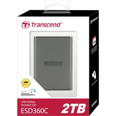 Портативний SSD Transcend 2TB USB 3.2 Gen 2x2 Type-C ESD360C Сірий (TS2TESD360C) Портативний SSD Transcend 2TB USB 3.2 Gen 2x2 Type-C ESD360C Сірий (TS2TESD360C)