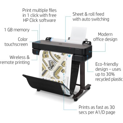 Принтер HP DesignJet T630 24" з Wi-Fi (5HB09D) Принтер HP DesignJet T630 24" з Wi-Fi (5HB09D)