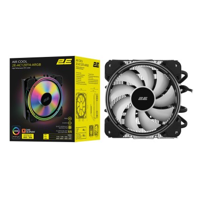 Процесорний кулер 2E GAMING Air Cool AC120T4-ARGB, LGA1851, 1700, 1200, 115x, 1366, AM5, AM4, AM3, AM3+, 4pin PWM, 3pin +5VARGB, Процесорний кулер 2E GAMING Air Cool AC120T4-ARGB, LGA1851, 1700, 1200, 115x, 1366, AM5, AM4, AM3, AM3+, 4pin PWM, 3pin +5VARGB,