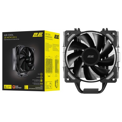 Процесорний кулер 2E GAMING Air Cool ACN120-S, LGA1851, 1700, 1366, 1200, 115x, AM5, AM4, AM3, AM3+, AM2, AM2+, FM2, FM1, 4pin P