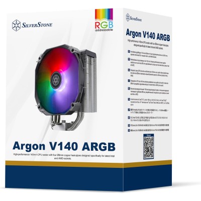 Процесорний кулер SilverStone Argon V140 ARGB, LGA1700, 2066, 2011, 115x, AM5, AM4, TDP180W Процесорний кулер SilverStone Argon V140 ARGB, LGA1700, 2066, 2011, 115x, AM5, AM4, TDP180W