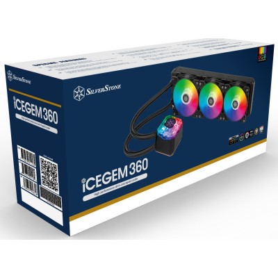 Система рідинного оxолодження SilverStone Icegem 360P-ARGB, LGA2066, 2011, 1366, 115x, 1366, TRX4TR4, AM4, AM3, AM3+, AM2, AM2+,