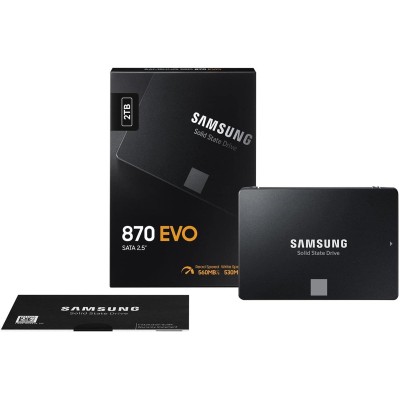 Твердотільний запам’ятовувальний пристрій накопичувач (SSD) SATA2.5" 2TB 6GB/S 870 EVO MZ-77E2T0B/EU SAMSUNG Твердотільний запам’ятовувальний пристрій накопичувач (SSD) SATA2.5" 2TB 6GB/S 870 EVO MZ-77E2T0B/EU SAMSUNG