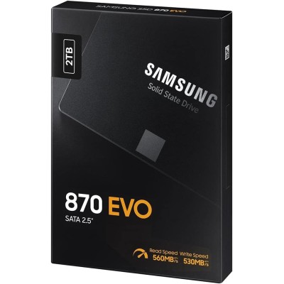 Твердотільний запам’ятовувальний пристрій накопичувач (SSD) SATA2.5" 2TB 6GB/S 870 EVO MZ-77E2T0B/EU SAMSUNG Твердотільний запам’ятовувальний пристрій накопичувач (SSD) SATA2.5" 2TB 6GB/S 870 EVO MZ-77E2T0B/EU SAMSUNG