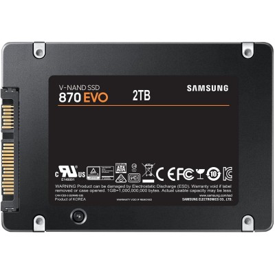Твердотільний запам’ятовувальний пристрій накопичувач (SSD) SATA2.5" 2TB 6GB/S 870 EVO MZ-77E2T0B/EU SAMSUNG Твердотільний запам’ятовувальний пристрій накопичувач (SSD) SATA2.5" 2TB 6GB/S 870 EVO MZ-77E2T0B/EU SAMSUNG