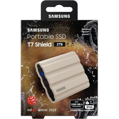 Твердотільний запам’ятовувальний пристрій накопичувач (SSD) USB3.1 2TB EXT. SHIELD T7 MU-PE2T0K/EU SAMSUNG