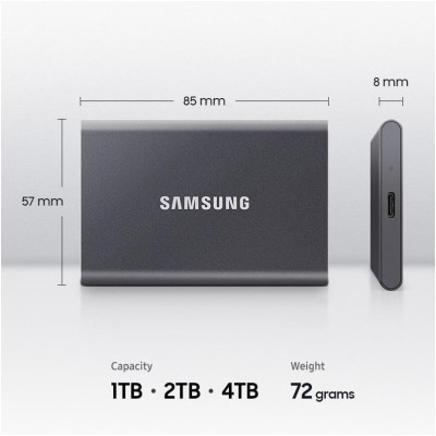 Твердотільний запам’ятовувальний пристрій накопичувач (SSD) USB3.2 4TB EXT. T7 MU-PC4T0T/WW SAMSUNG Твердотільний запам’ятовувальний пристрій накопичувач (SSD) USB3.2 4TB EXT. T7 MU-PC4T0T/WW SAMSUNG