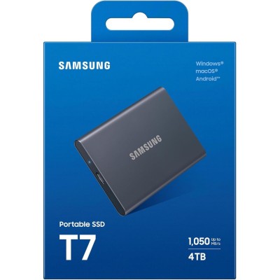 Твердотільний запам’ятовувальний пристрій накопичувач (SSD) USB3.2 4TB EXT. T7 MU-PC4T0T/WW SAMSUNG Твердотільний запам’ятовувальний пристрій накопичувач (SSD) USB3.2 4TB EXT. T7 MU-PC4T0T/WW SAMSUNG