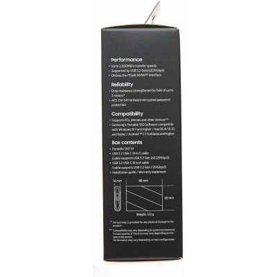 Твердотільний запам’ятовувальний пристрій накопичувач (SSD) USB3.2 4TB EXT. T9 MU-PG4T0B/EU SAMSUNG
