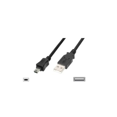 Кабель DIGITUS USB-A > mini USB заряджання/синхронізації, 1.8м, чорний (AK-300108-018-S) Кабель DIGITUS USB-A > mini USB заряджання/синхронізації, 1.8м, чорний (AK-300108-018-S)