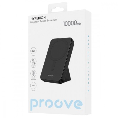 Зовнішній MagSafe Акумулятор Proove 10000mAh 20W Hyperion (PBHP15020001) Black Зовнішній MagSafe Акумулятор Proove 10000mAh 20W Hyperion (PBHP15020001) Black