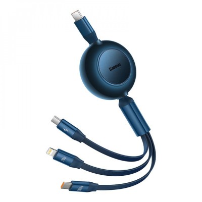 Кабель Baseus Bright Mirror 2 Series 3-in-1 (Micro USB+Lightning+Type-C) 100W (1.1m) Blue Кабель Baseus Bright Mirror 2 Series 3-in-1 (Micro USB+Lightning+Type-C) 100W (1.1m) Blue