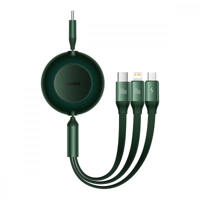 Кабель Baseus Bright Mirror 2 Series 3-in-1 (Micro USB+Lightning+Type-C) 100W (1.1m) Green Кабель Baseus Bright Mirror 2 Series 3-in-1 (Micro USB+Lightning+Type-C) 100W (1.1m) Green