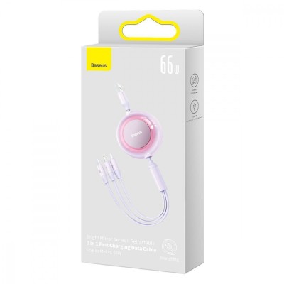 Кабель Baseus Bright Mirror 2 Series 3-in-1 (Micro USB+Lightning+Type-C) 66W (1.1m) CAMJ010106 Green Кабель Baseus Bright Mirror 2 Series 3-in-1 (Micro USB+Lightning+Type-C) 66W (1.1m) CAMJ010106 Green