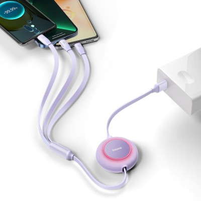 Кабель Baseus Bright Mirror 2 Series 3-in-1 (Micro USB+Lightning+Type-C) 66W (1.1m) CAMJ010106 Green Кабель Baseus Bright Mirror 2 Series 3-in-1 (Micro USB+Lightning+Type-C) 66W (1.1m) CAMJ010106 Green