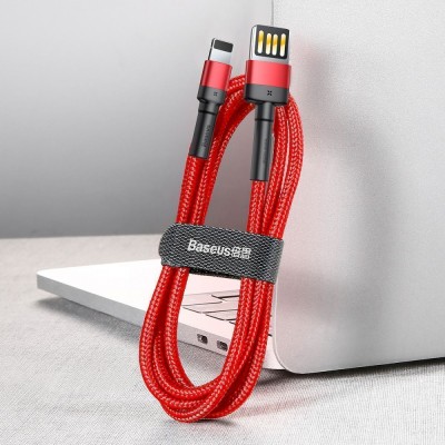 Кабель Baseus Cafule Light. SE 2.4A 1м (CALKLF-G91) Red/Black Кабель Baseus Cafule Light. SE 2.4A 1м (CALKLF-G91) Red/Black