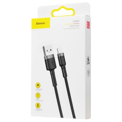 Кабель Baseus Cafule Lightning (CALKLF-AG1) Grey/Black 0.5m
