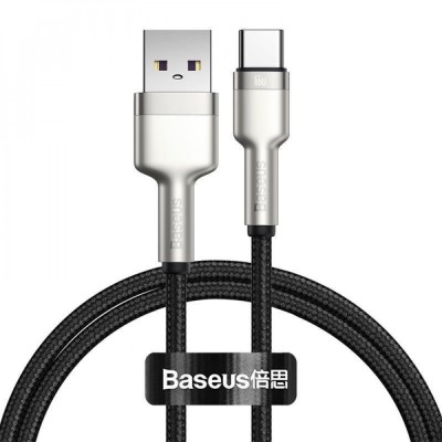 Кабель Baseus Cafule Metal Data Type-C 66W (0.25m) (CAKF000001) Black Кабель Baseus Cafule Metal Data Type-C 66W (0.25m) (CAKF000001) Black
