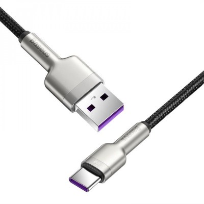 Кабель Baseus Cafule Metal Data Type-C 66W (0.25m) (CAKF000001) Black Кабель Baseus Cafule Metal Data Type-C 66W (0.25m) (CAKF000001) Black