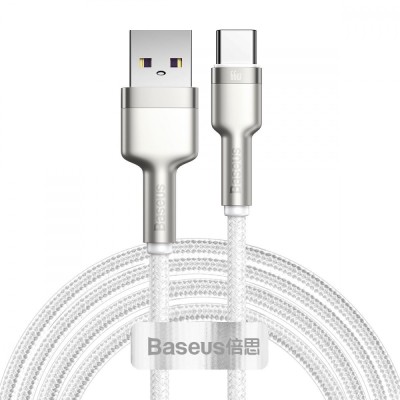 Кабель Baseus Cafule Metal Data Type-C 66W (2m) CAKF000202 White Кабель Baseus Cafule Metal Data Type-C 66W (2m) CAKF000202 White